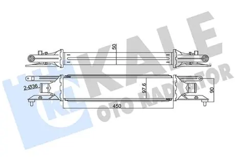 KALE FIAT Интеркулер Grande Punto,Punto 1.3d 05- KALE OTO RADYATOR 345400