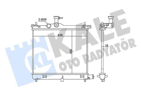 KALE HYUNDAI Радиатор охлаждения i10 1.0/1.2 08- KALE OTO RADYATOR 341975