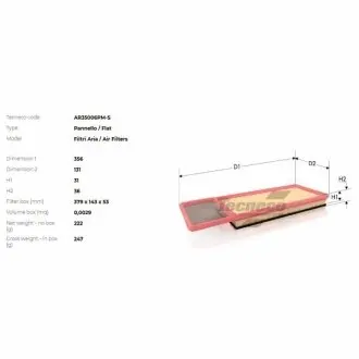Фільтр повітряний Fiat/PSA 1.3HDI/1.3D/1.3MJTD TECNECO AR35006PMS