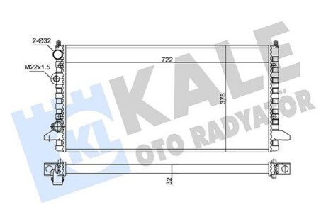 KALE VW Радіатор охолодження Passat 1.6/2.8 90- KALE OTO RADYATOR 348295