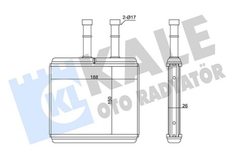 KALE CHEVROLET Радіатор опалення Aveo,Lanos KALE OTO RADYATOR 346325