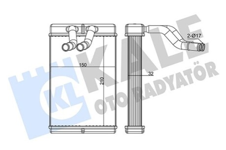 KALE HYUNDAI радіатор опалення H-1,Starex KALE OTO RADYATOR 346550