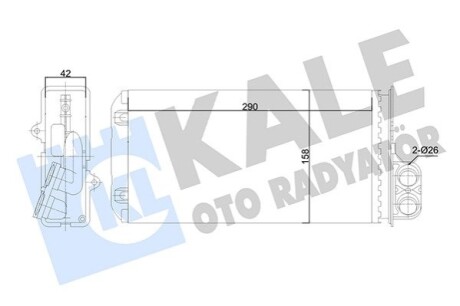 KALE PEUGEOT радіатор опалення 607 00- KALE OTO RADYATOR 346510