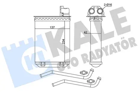 KALE PEUGEOT радіатор опалення 205/309 KALE OTO RADYATOR 346495