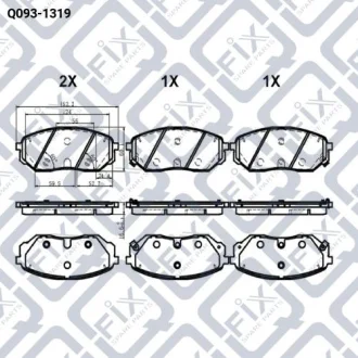 Фото колодки торм передн 152.2*60*16.4 Q-fix Q093-1319 КОЛОДКИ ТОРМ ПЕРЕДН 152.2*60*16.4 Q-fix Q093-1319
