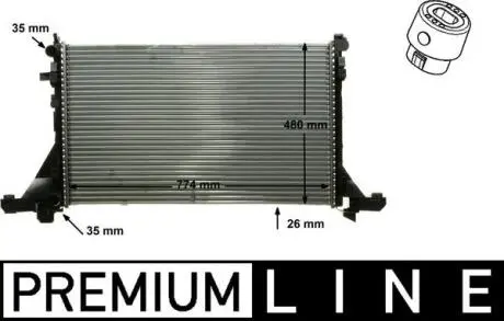 Радіатор охолодження двигуна Movano/Master III 2.3 DCI 10- (Premium Line! OE) MAHLE / KNECHT CR 866 000P (фото 1)