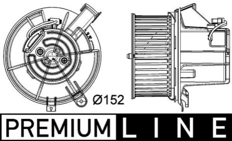 Вентилятор отопителя салона MB W204/S204/W212/S212 07- (+AC) MAHLE / KNECHT AB 119 000P