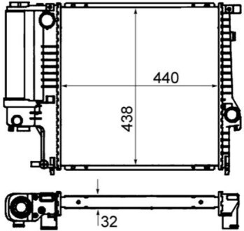 Радіатор охолодження двигуна E30/E36 1.6-2.8 88-00 MAHLE / KNECHT CR 330 000S (фото 1)