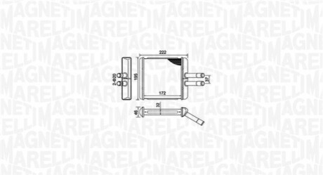 DAEWOO радіатор пічки Lanos 1.3-1.6 97- MAGNETI MARELLI BR429 (фото 1)