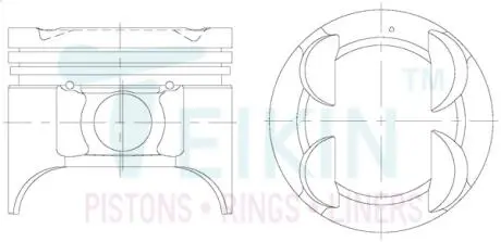 Поршни стандарт (STD) (к-кт на мотор) Kia Clarus, Sportage TEIKIN 52101STD