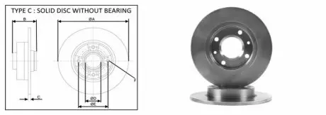 Диск гальмівний задн. Peugeot 307 1.4/1.6/2.0HDi/Partner/Citroen Berlingo 1.6-2.0HDi 02- APLUS 61322AP