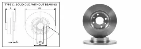 (з ABS)Гальм.диск перед. Dacia Logan 1.4/1.6 04- Renault Twingo 1.2 96- APLUS 61308AP