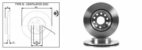 Диск тормозной, лев/прав, пер (кратно2шт) SKODA OCTAVIA II (1Z3) (02/04-06/13) APPLUS APLUS 61273AP