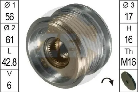 Шкив генератора инерционный ZEN ZN5383