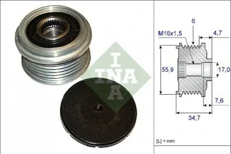 Шків генератора інерційний INA 535010610