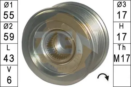 Шкив генератора инерционный ERA ZN5585