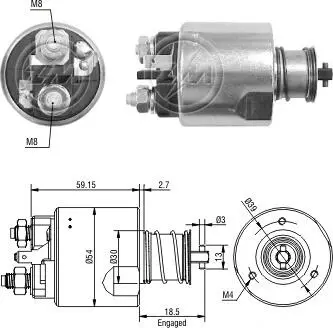 Втягуюче реле стартера ZM ZM3491