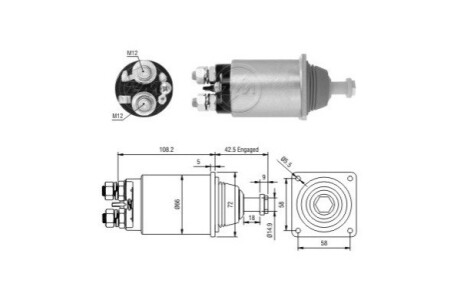 Втягуюче реле стартера ERA ZM1833