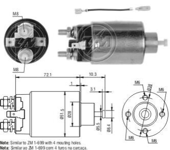 Втягуюче реле стартера ZM ZM2699