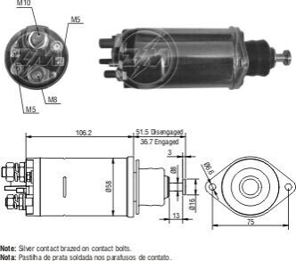 Втягуюче реле стартера ZM ZM811