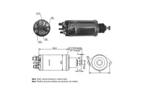 Втягуюче реле стартера ERA ZM811