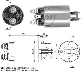 Втягуюче реле стартера ZM ZM581