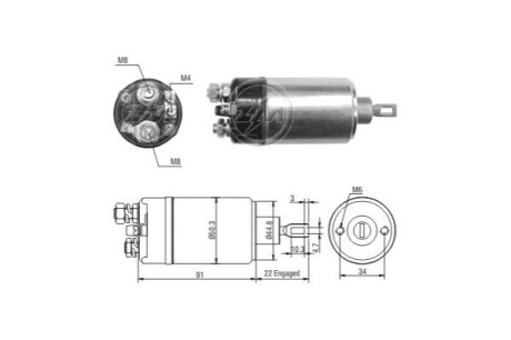 Втягуюче реле стартера ERA ZM2629