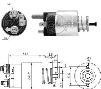 Втягуюче реле стартера ZM ZM1391