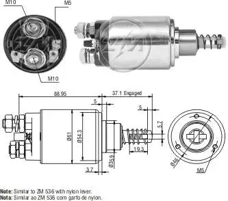 Фото втягуюче реле стартера ZM ZM636 Втягуюче реле стартера ZM ZM636