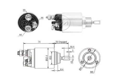 Втягуюче реле стартера ERA ZM1381