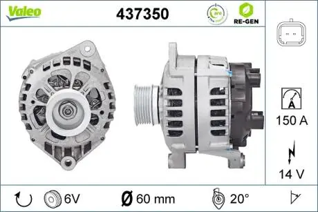 Генератор восстановленный Valeo 437350