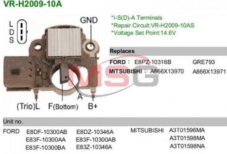 Регулятор генератора MOBILETRON VR-H2009-10A