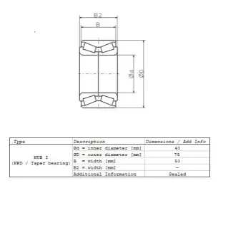 Подшипник ступицы NSK ZA-40KWD02U42CA-01LB