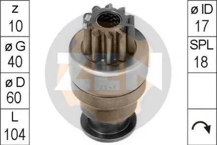 Бендикс стартера ZEN ZN0948