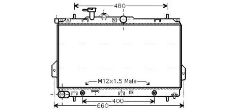 Радиатор охлаждения HYUNDAI MATRIX (FC) (01-) AT (выр-во AVA) AVA COOLING HY2096