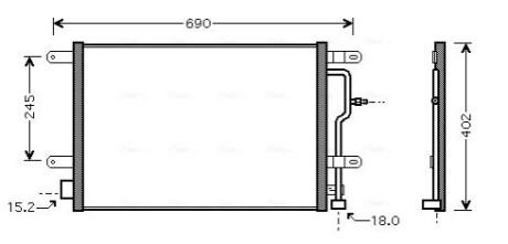 AVA VW Радіатор кондиціонера Audi A4/6 1.6/3.0 00- AVA COOLING AI5199