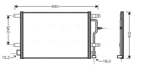 AVA VW Радіатор кондиціонера Audi A4/6 1.6/3.0 00- AVA COOLING AI5199