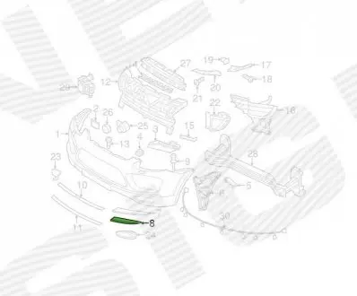 Молдинг на решітку в бампер Signeda PPH99004MAL