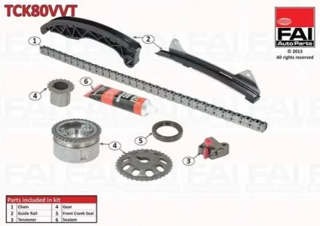 CITROEN К-кт ланцюга ГРМ C1,Peugeot 107/108,Toyota Aygo,Yaris 1.0 FAI TCK80VVT