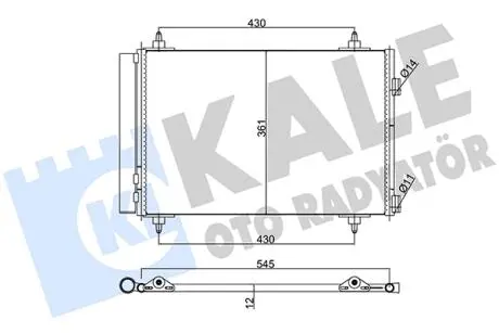 KALE CITROEN Радіатор кондиціонера Berlingo 08-, C4 Grand Picasso, Peugeot 307, Partner KALE OTO RADYATOR 377900