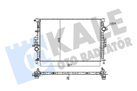 KALE FORD радіатор охолодження C-Max,Focus,Galaxy,Mondeo IV,LandRover,Volvo 1.6/2.0TDCi KALE OTO RADYATOR 346120