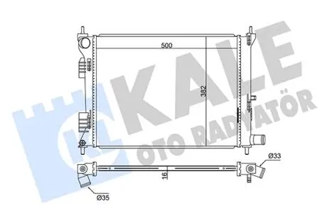 KALE HYUNDAI Радиатор охлаждения i20,Solaris,Veloster,Kia Rio III 1.25/1.6 10- KALE OTO RADYATOR 342285