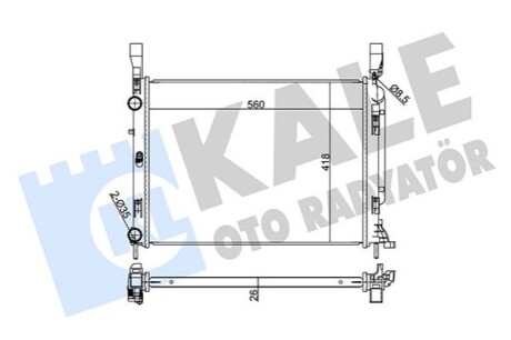 KALE RENAULT Радиатор охлаждения Kangoo 1.2/1.5dCi/1.6 08-,DB Citan 12- KALE OTO RADYATOR 354215 (фото 1)