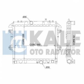 KALE TOYOTA Радиатор охлаждения с АКПП Hilux VII 2.5.3.0 D-4D 05- KALE OTO RADYATOR 342335