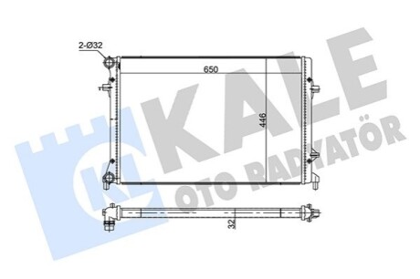 KALE VW радіатор охолодження Audi A3,Golf V,Passat,Skoda 3.2/3.6 KALE OTO RADYATOR 354240