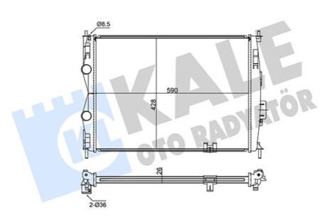 KALE NISSAN радіатор охолодження Qashqai 1.6/2.0 1.6/2.0 09- KALE OTO RADYATOR 348045