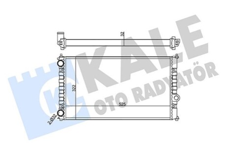 KALE VW Радиатор охлаждения Caddy II,Polo,Seat 1.6/1.8 KALE OTO RADYATOR 355590 (фото 1)