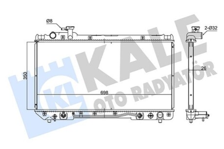 KALE TOYOTA Радиатор охлаждения с АКПП Rav 4 I 2.0 94- KALE OTO RADYATOR 348180