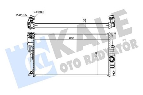 KALE BMW радіатор охолодження 1/2/3 F30,4 2.0/2.0d/3.0d KALE OTO RADYATOR 346065