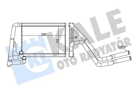 KALE HYUNDAI Радиатор отопления ix35,Kia Sportage 10- KALE OTO RADYATOR 347340